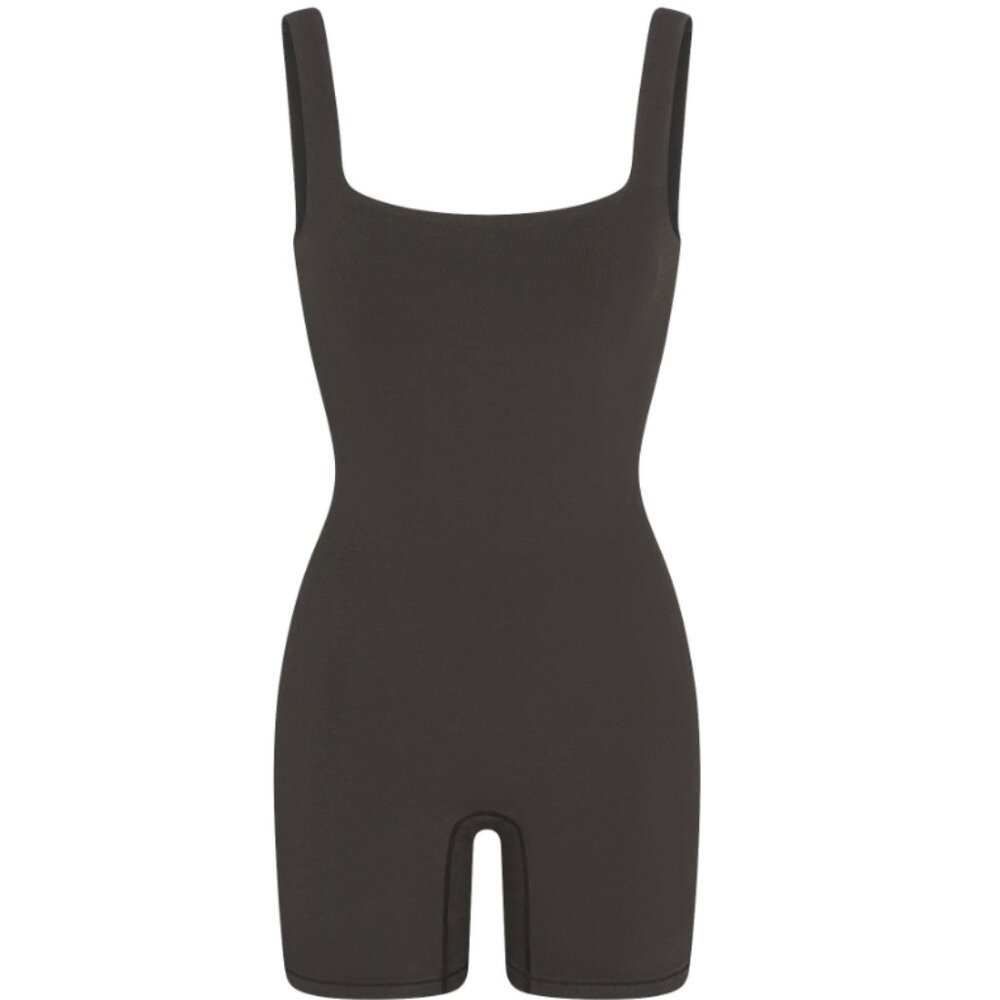 NWOT SKIMS Outdoor Square Neck Onesie in Washed Onyx Size Small